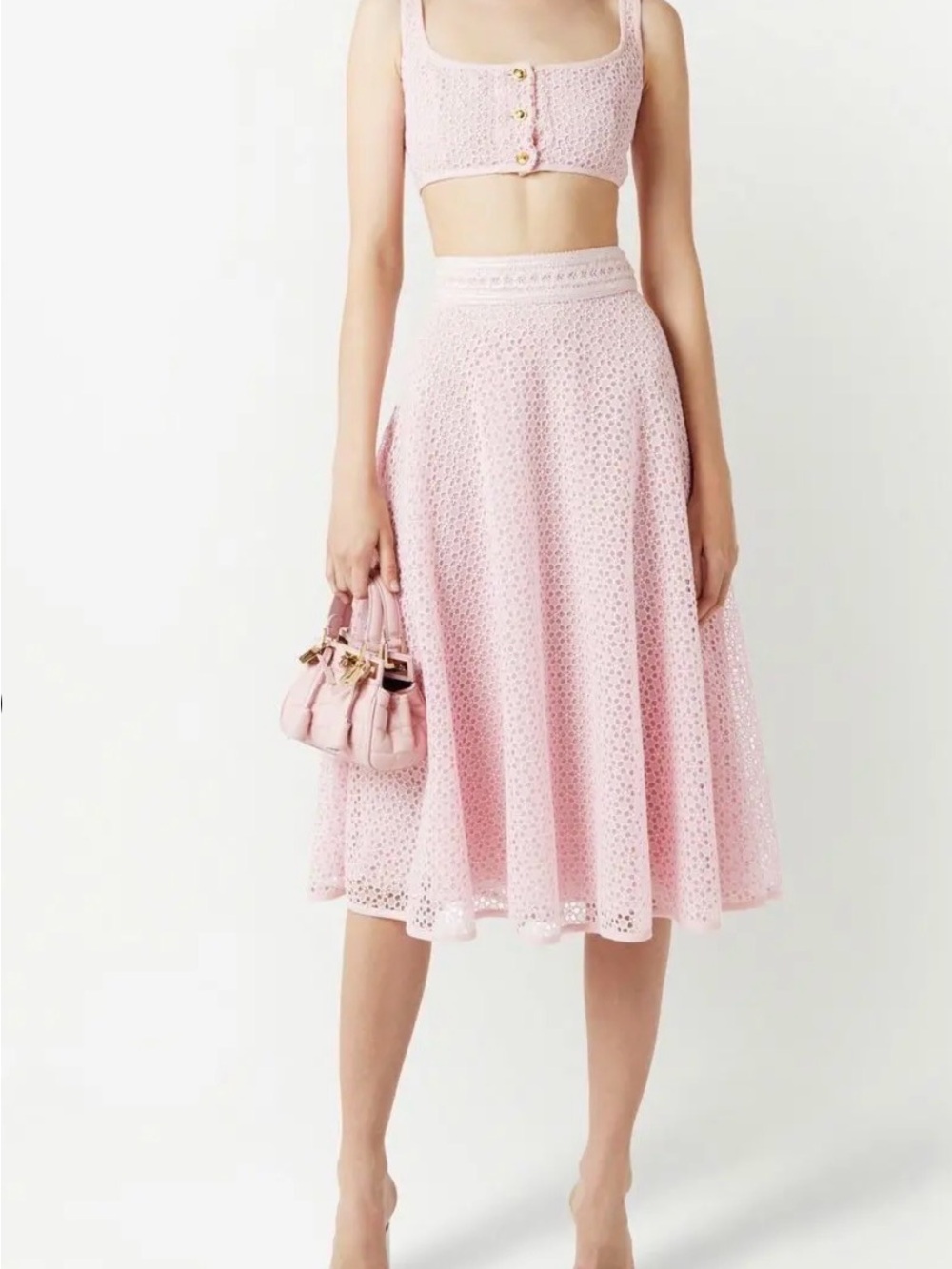 Giambattista Valli lace crop top and skirt